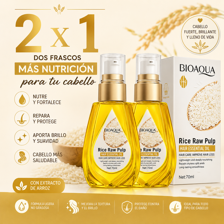 ✨ RiceGlow™ORIGINAL| Aceite Capilar de Pulpa de Arroz para Reparación y Brillo | 2X1 solo por HOY