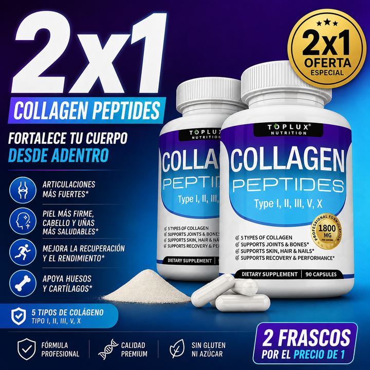 ✨ ColagenoCap™ | Complejo Premium con 5 Tipos de Colágeno Hidrolizado | 2X1 SOLO POR HOY 🔥