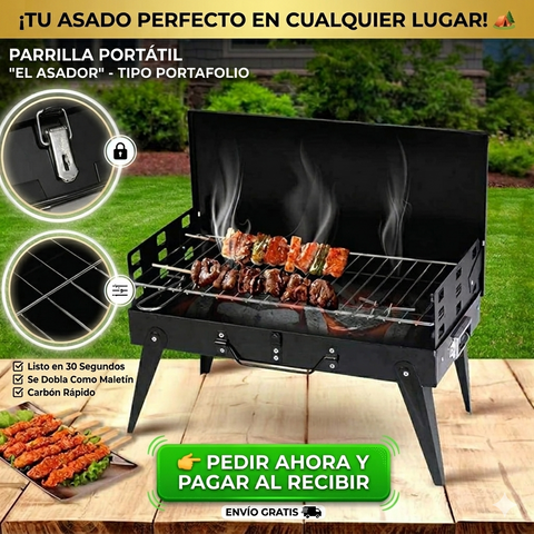 Parrilla Portátil 8 Piezas | Tipo Portafolio