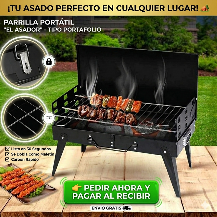 Parrilla Portátil 8 Piezas | Tipo Portafolio