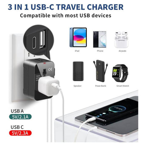 ADAPTADOR DE VIAJE UNIVERSAL +150 PAISES