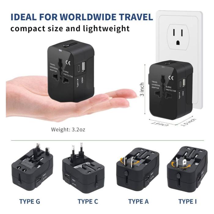 ADAPTADOR DE VIAJE UNIVERSAL +150 PAISES