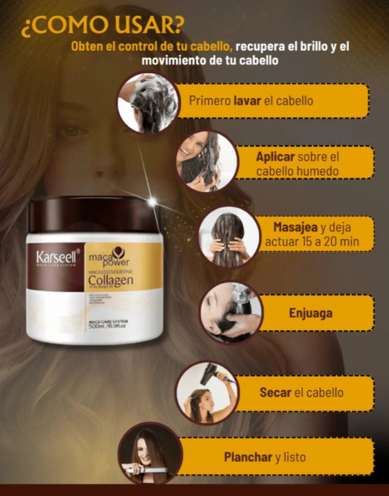 ✨ Karseell Collagen™ | Mascarilla Capilar de Reparación Profunda con Colágeno aceite de argán | 2X1 SOLO POR HOY