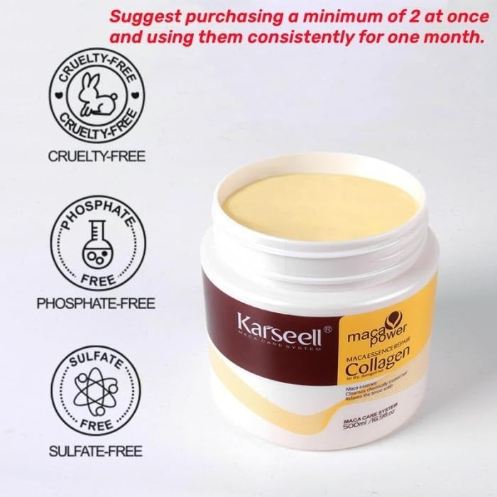 ✨ Karseell Collagen™ | Mascarilla Capilar de Reparación Profunda con Colágeno aceite de argán | 2X1 SOLO POR HOY