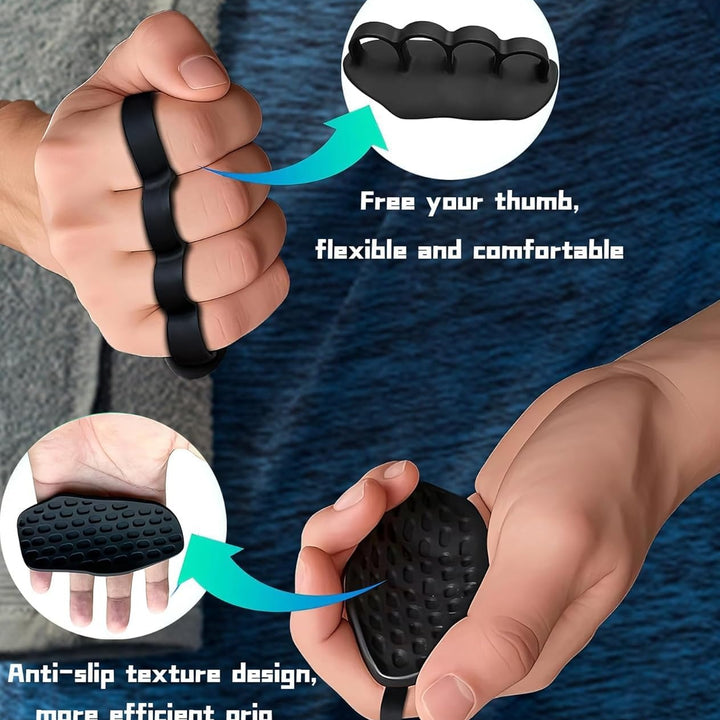 Agarre de Gimnasio de Goma sin Dedos – Guantes Protectores Ergonómicos para las Manos, Ideales para Levantamiento de Pesas, Dominadas, Entrenamiento en Gimnasio y Ejercicio, para Hombres y Mujeres (FINGAR GRIP)