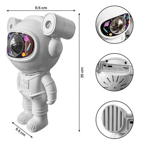Proyector LED Astronauta 2 en 1 | Bocina Bluetooth con Control